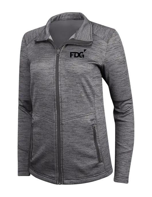 Womens Dark Grey Digi Stripe Fleece Jacket w/FDG Logo