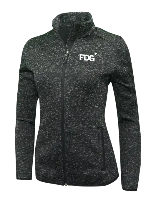 Black Heather Womens Sweater Fleece Jacket w/FDG Logo