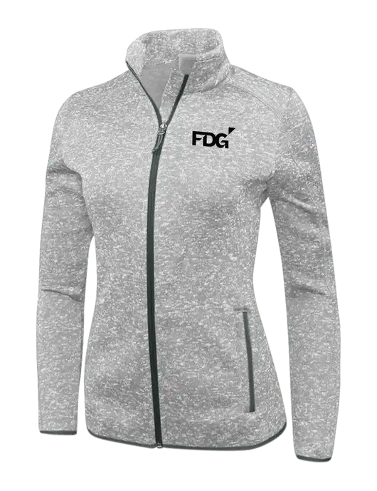 Grey Heather Womens Sweater Fleece Jacket w/FDG Logo