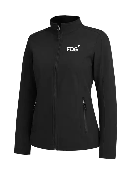 Black Womens Core Soft Shell Jacket w/FDG Logo