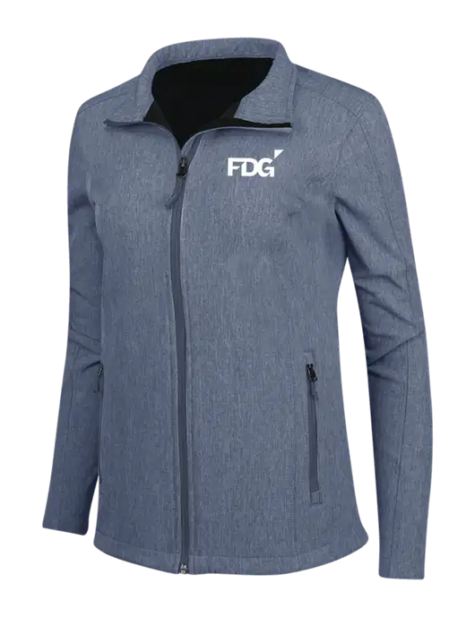 Navy Heather Womens Core Soft Shell Jacket w/FDG Logo