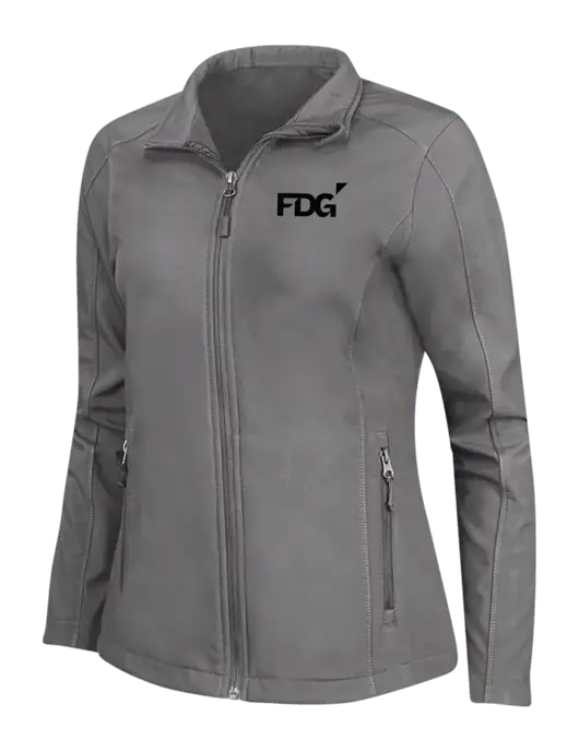 Medium Grey Womens Core Soft Shell Jacket w/FDG Logo