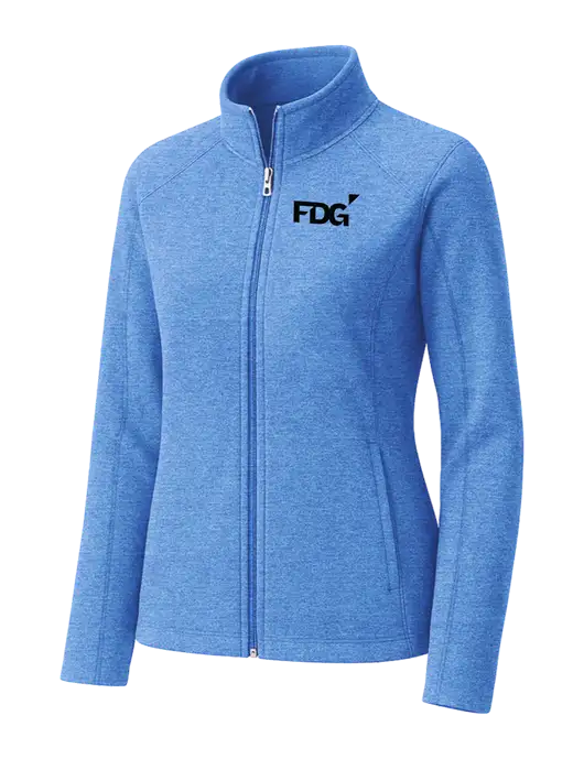 Light Royal Heather Womens Microfleece Full-Zip Jacket w/FDG Logo