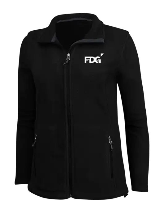 Womens Black Fleece Jacket w/FDG Logo