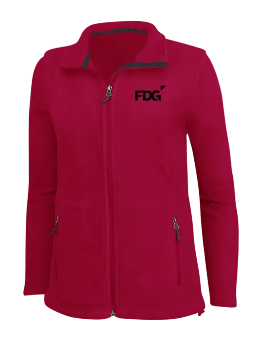 Womens Red Fleece Jacket w/FDG Logo