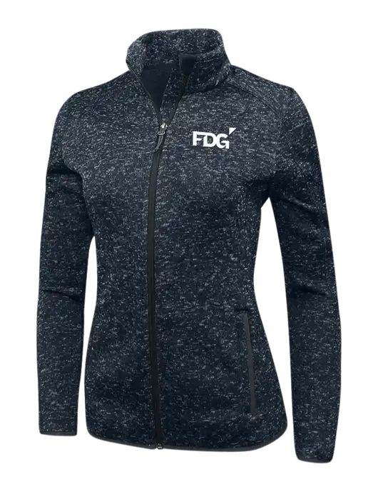 Navy Heather Womens Sweater Fleece Jacket w/FDG Logo