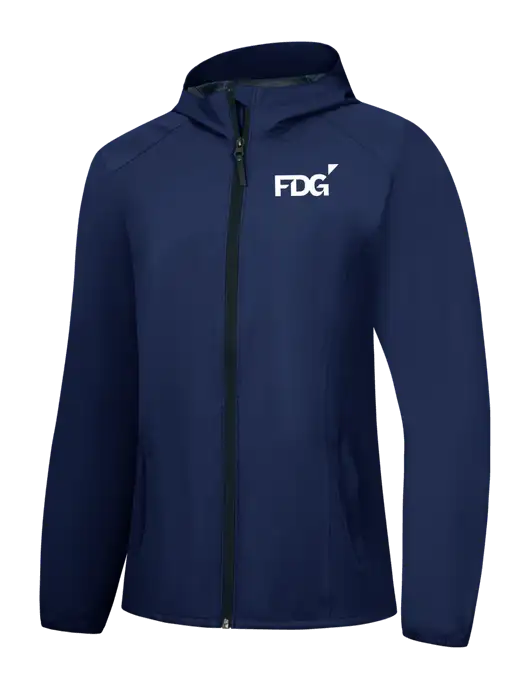 Womens Navy Essential Rain Jacket w/FDG Logo