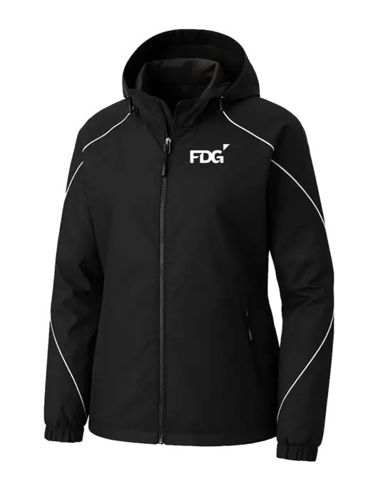 Womens Angle 3-in-1 Black Jacket with Fleece Liner w/FDG Logo