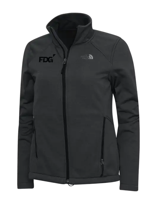 North Face Dark Grey Heather Womens Ridgewall Soft Shell Jacket w/FDG Logo