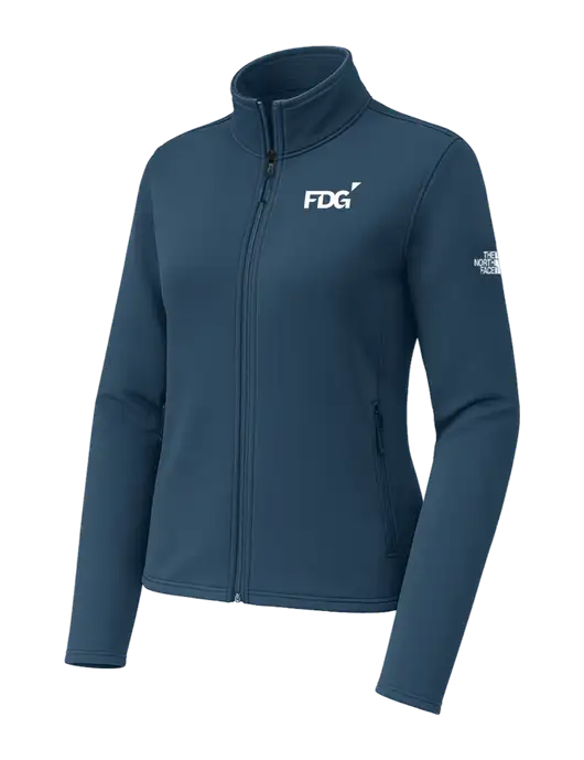 The North Face Womens Aim Full-Zip Light Navy Fleece Jacket w/FDG Logo