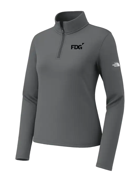 The North Face Womens Aim 1/4-Zip Dark Medium Grey Fleece w/FDG Logo