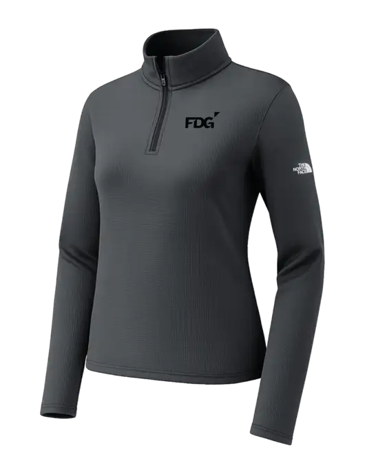 The North Face Womens Aim 1/4-Zip Charcoal Grey Fleece w/FDG Logo