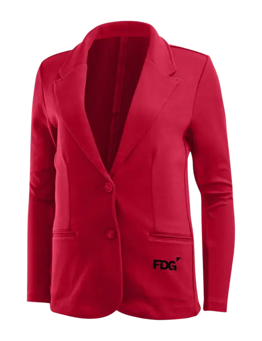 Rich Red Womens Knit Blazer w/FDG Logo