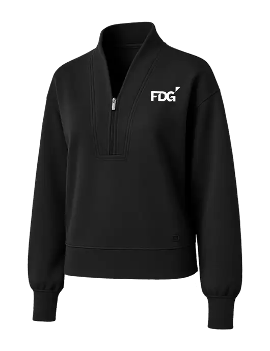 OGIO Womens Black Transcend 1/4-Zip w/FDG Logo