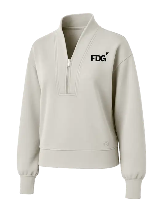OGIO Womens Ivory Transcend 1/4-Zip w/FDG Logo