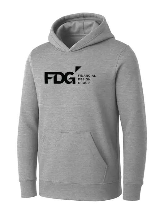 Womens Light Grey Heather Core Fleece Pullover Hooded Sweatshirt w/FDG Logo