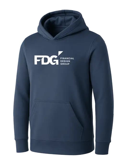 Womens Navy Core Fleece Pullover Hooded Sweatshirt w/FDG Logo