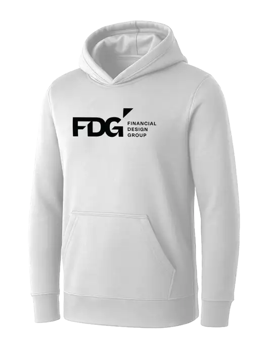 Womens White Core Fleece Pullover Hooded Sweatshirt w/FDG Logo