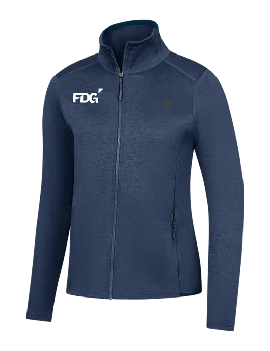 The North Face Womens Navy Heather Skyline Full-Zip Fleece Jacket w/FDG Logo