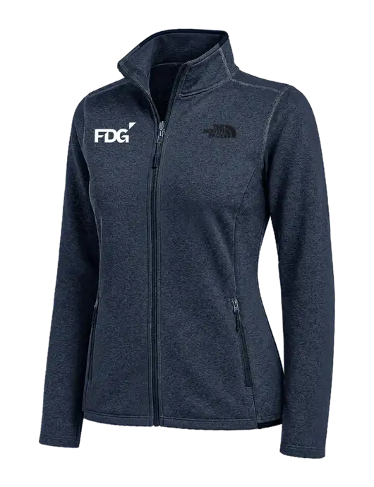 The North Face Womens Navy Heather Skyline Full-Zip Fleece Jacket w/FDG Logo
