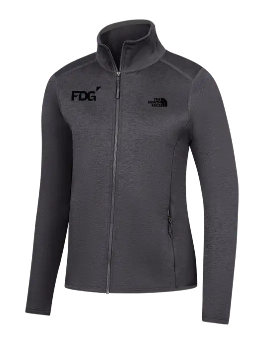 The North Face Womens Dark Grey Heather Skyline Full-Zip Fleece Jacket w/FDG Logo
