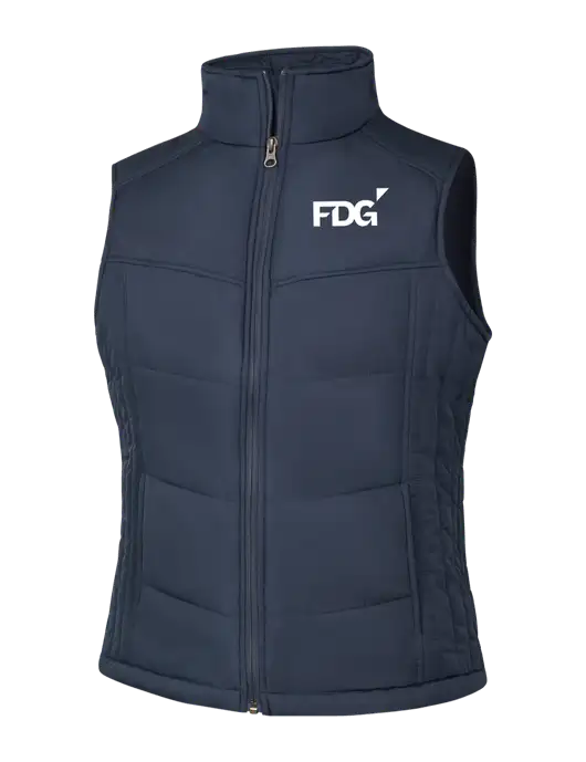 Womens Dark Slate/Black Puffy Vest w/FDG Logo