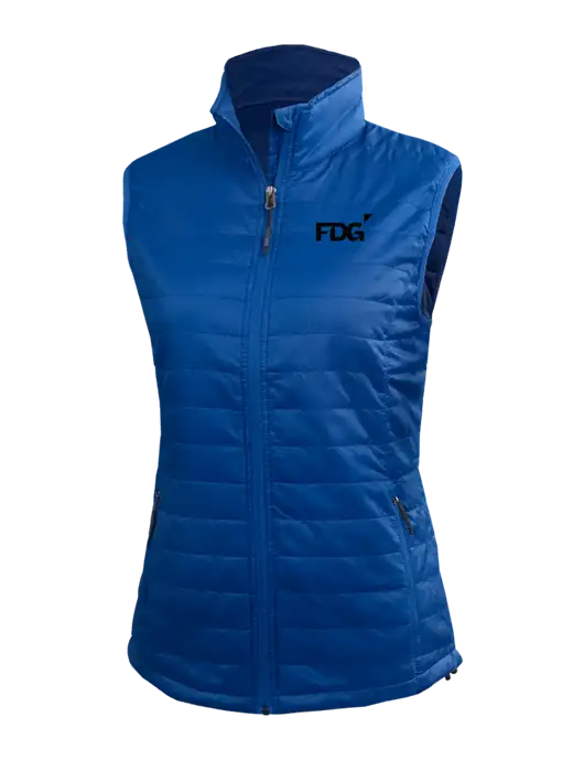 Womens Packable Royal Puffy Vest w/FDG Logo