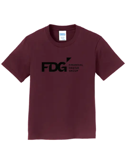 Youth Ring Spun Maroon 4.5 oz T-Shirt w/FDG Logo